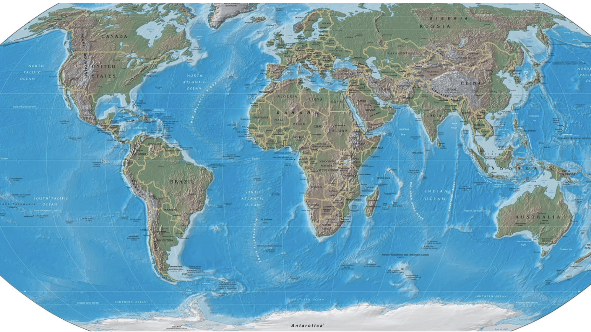 A map of the globe