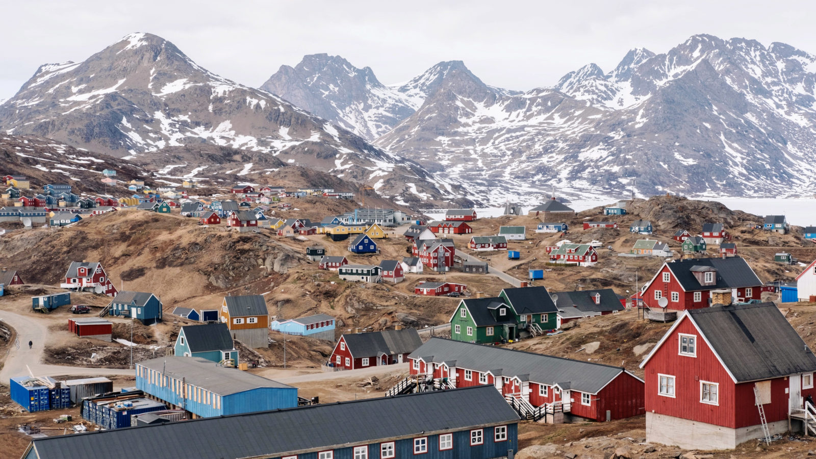 View of a town in Greenland.