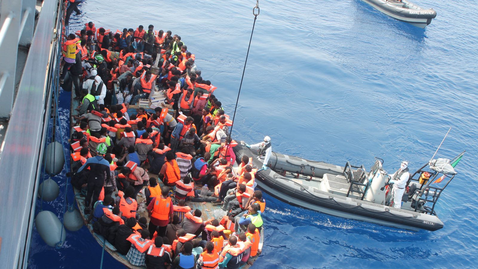 Operation Triton: immigrants on a boat