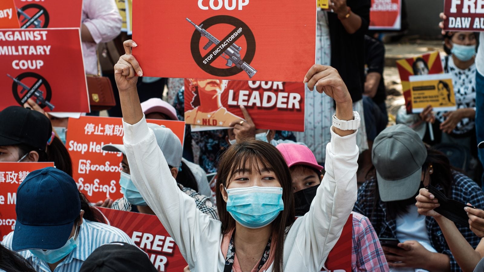 Protest against coup in Myanmar