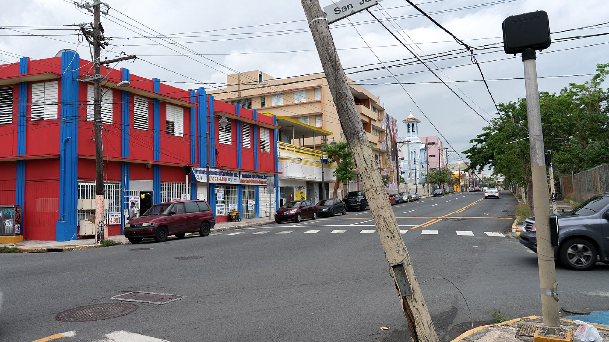 Puerto Rican street after Hurricane Maria