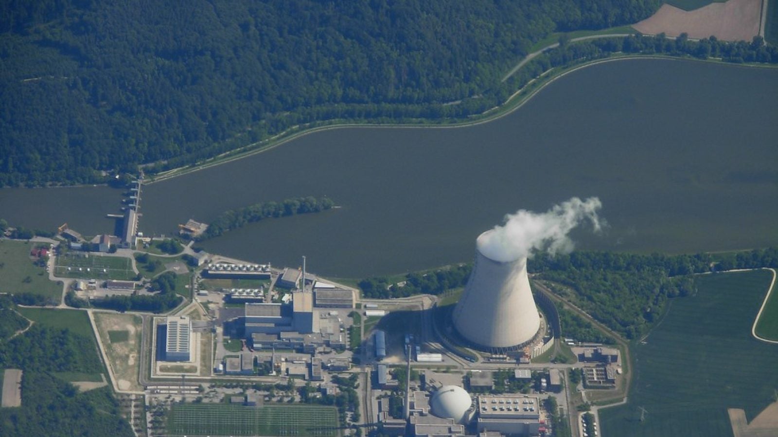 Airborne over Nuclear Power Plant Isar II, Bavaria, Germany