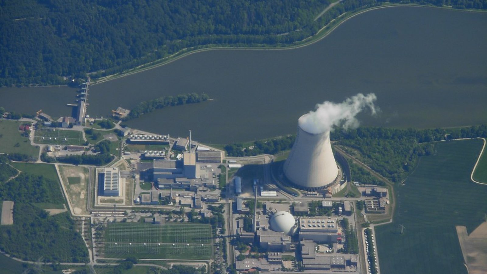 Airborne over Nuclear Power Plant Isar II, Bavaria, Germany