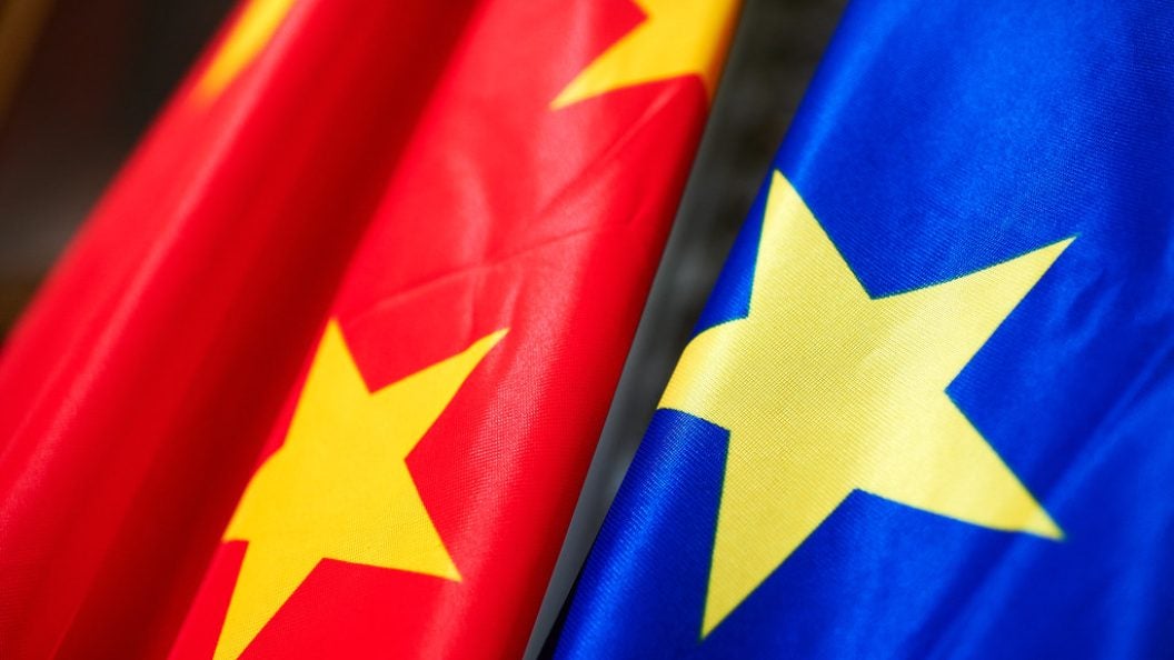 China and EU flags