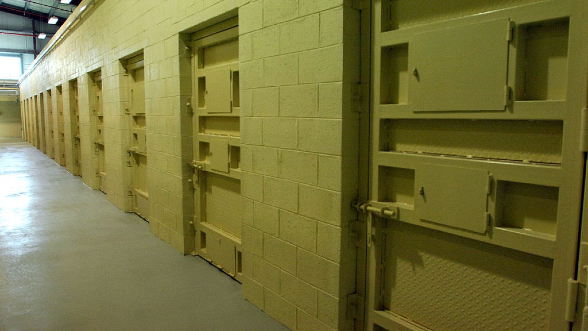 Cell doors in the US-built detention facility in Afghanistan&#039;s Parwan Province.