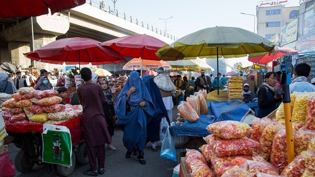 Street showing people and vendors in Kabul