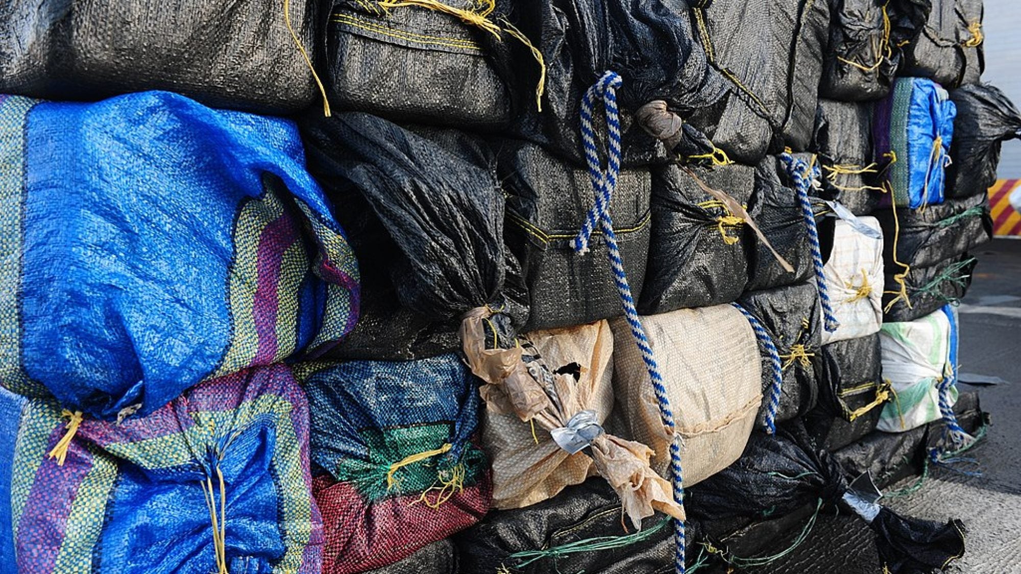 Shipment of seized cocaine being prepared to take to the Drug Enforcement Administration