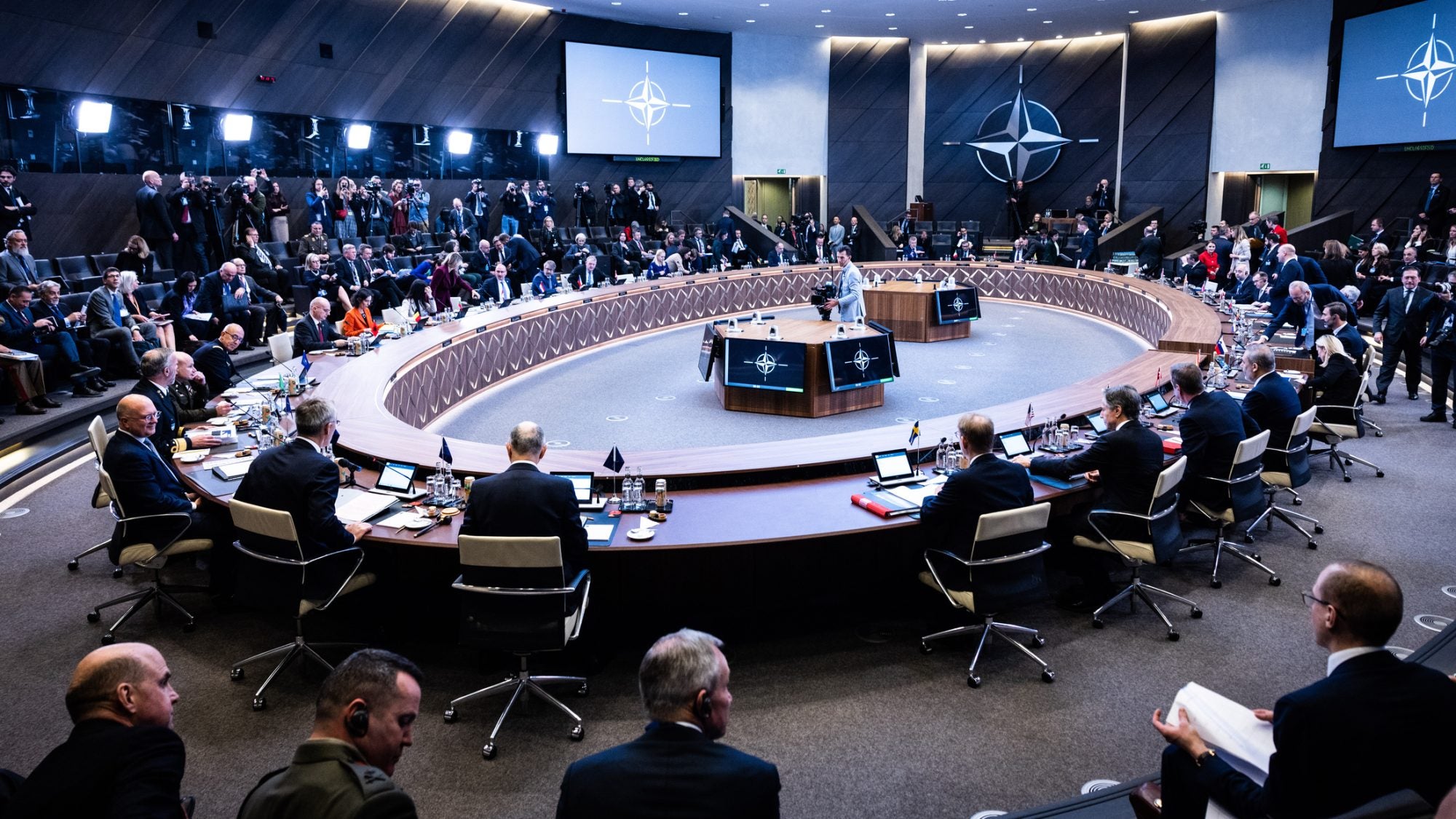 NATO members seated at the meeting