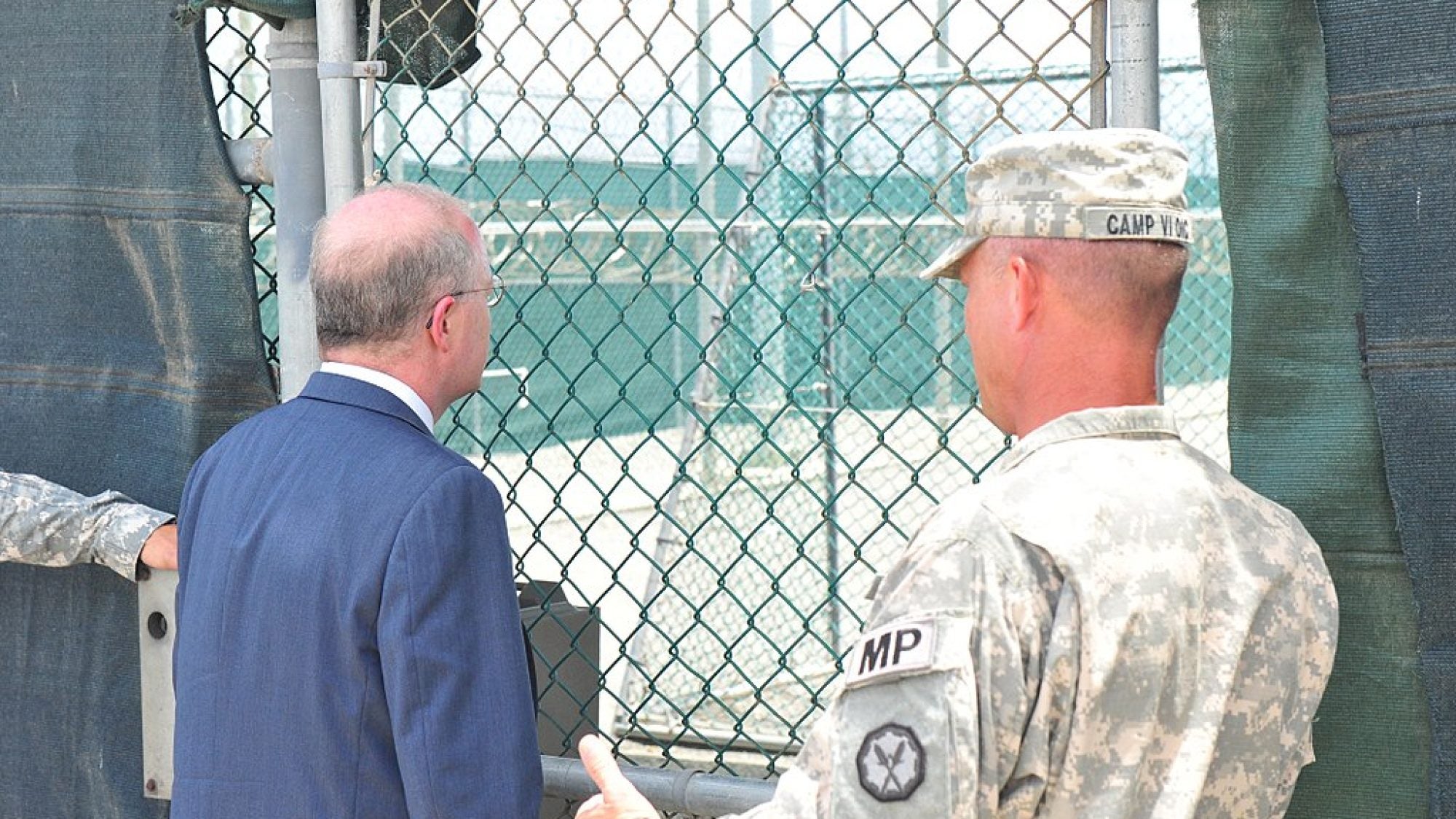 U.S. Military personnel giving tour of Guantanamo.