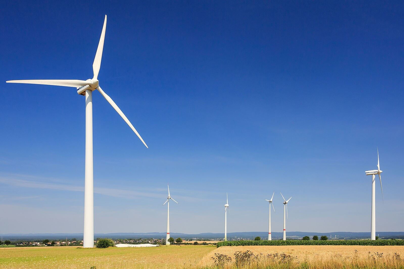 Wind turbines in a remote area