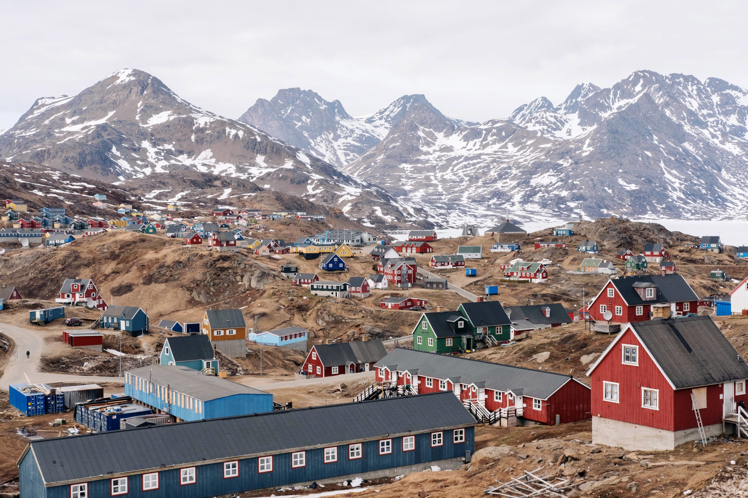 View of a town in Greenland.
