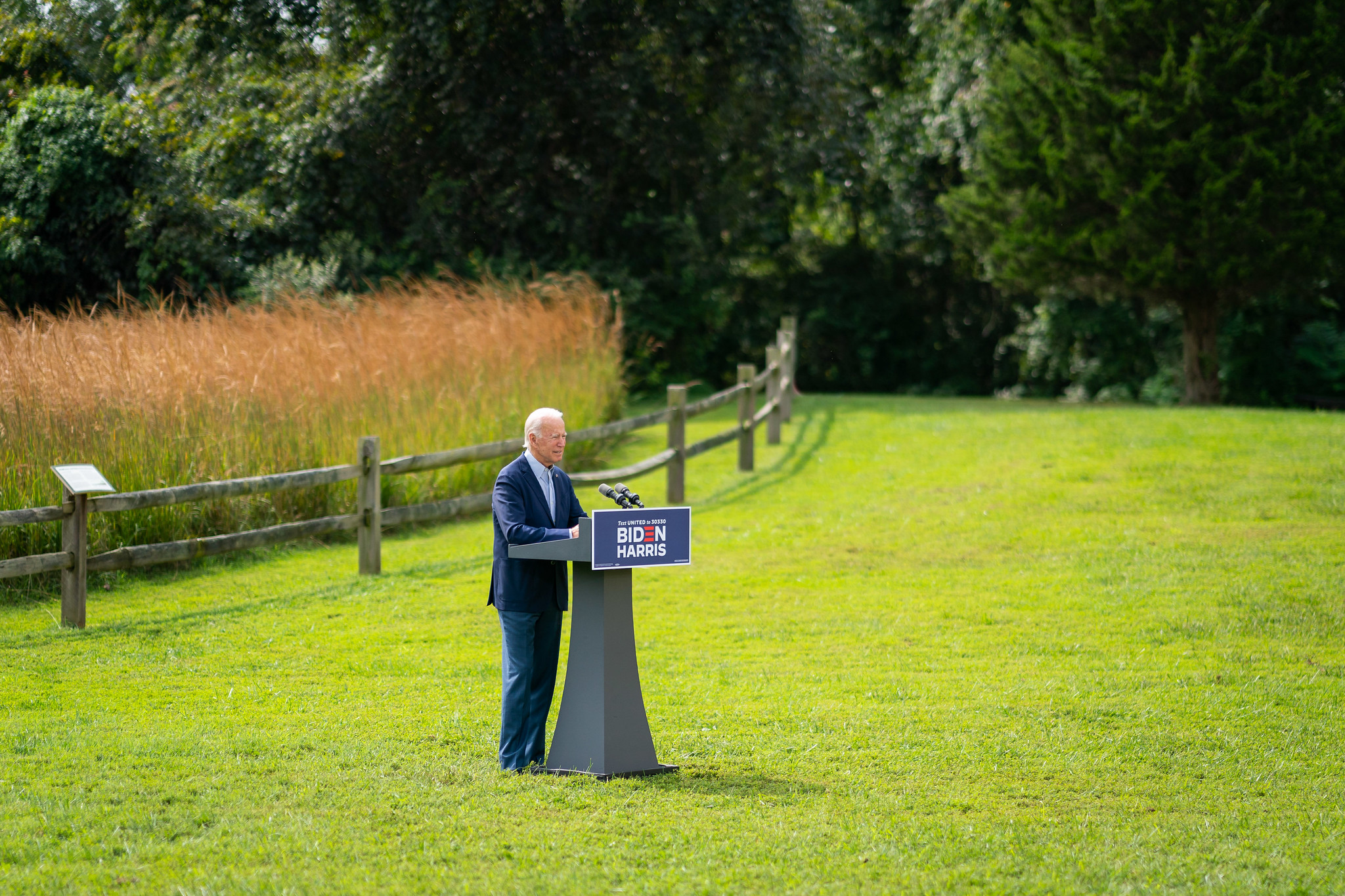 Then-candidate Joe Biden giving a speech on the environment