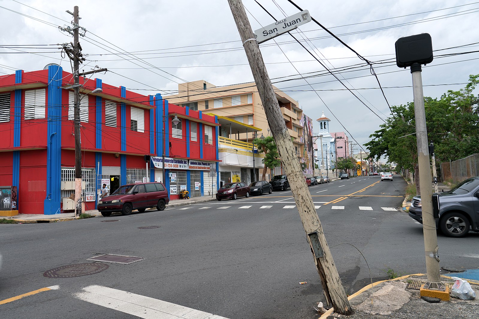 Puerto Rican street after Hurricane Maria