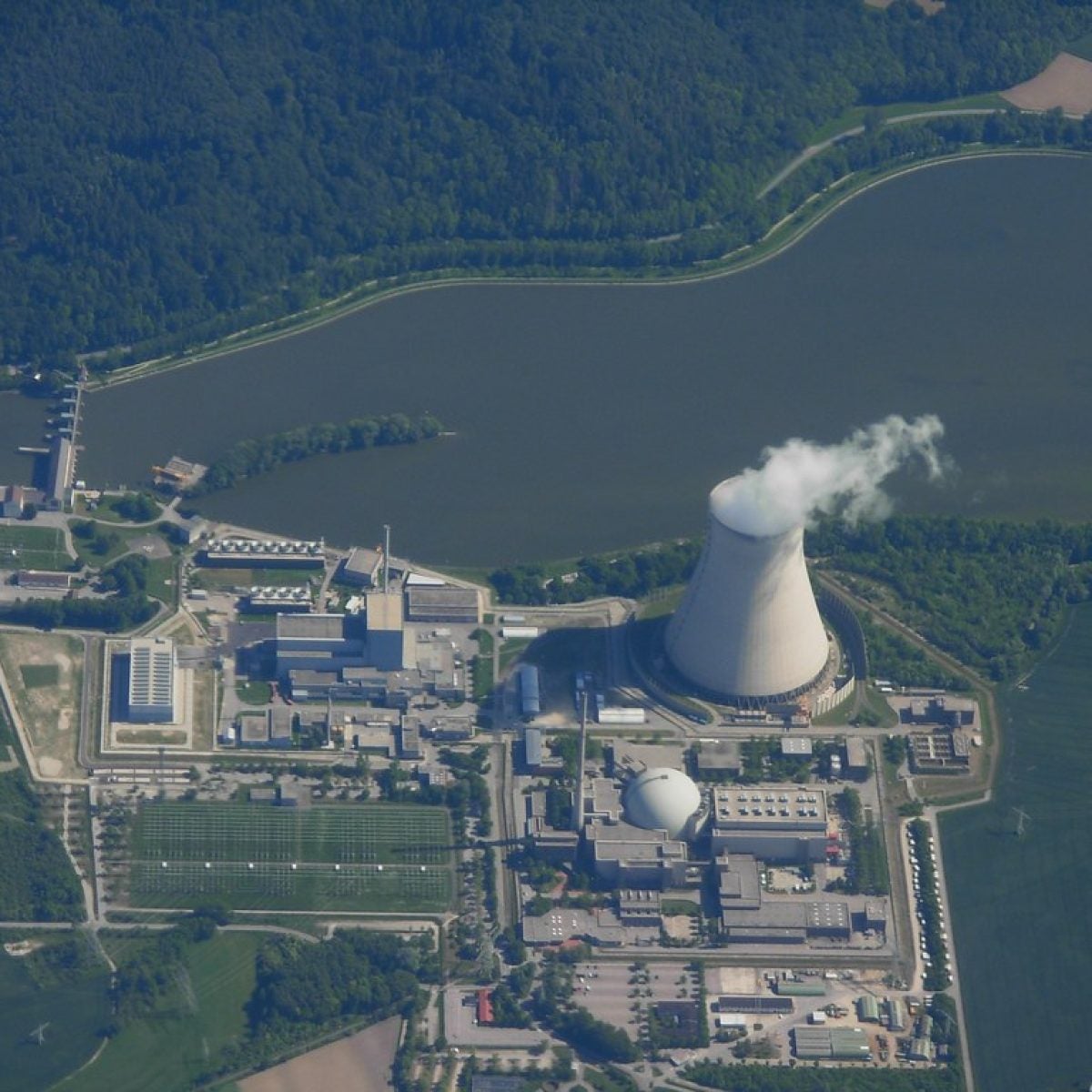 Airborne over Nuclear Power Plant Isar II, Bavaria, Germany