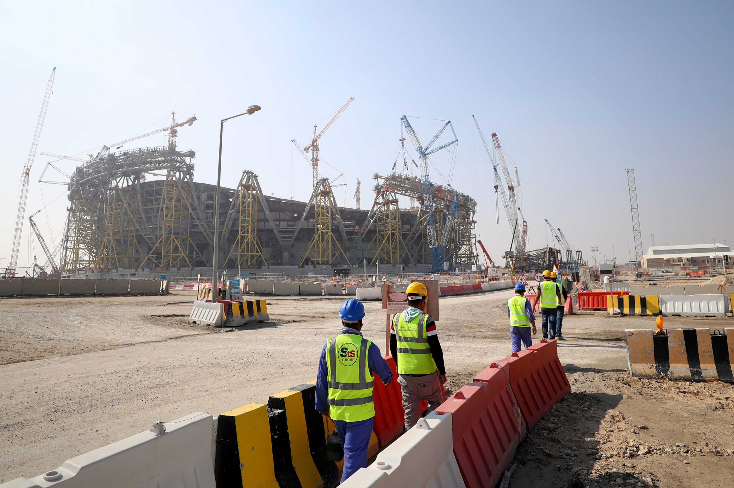 A general view of work being done on the Lusail stadium on December 20, 2019 in Doha, Qatar.