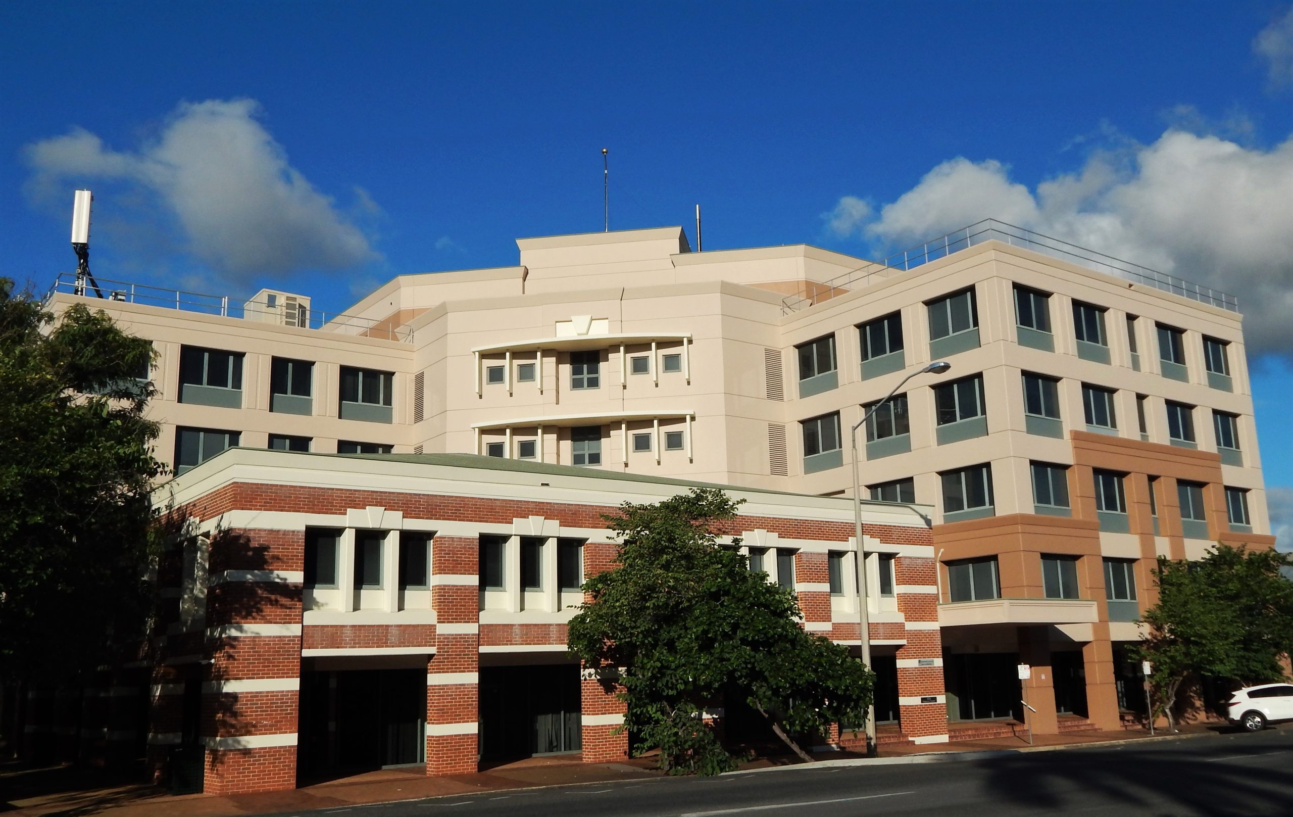 A building consisting of numerous state government offices at 209 Bolsover Street in the regional Australian city of Rockhampton, Queensland.